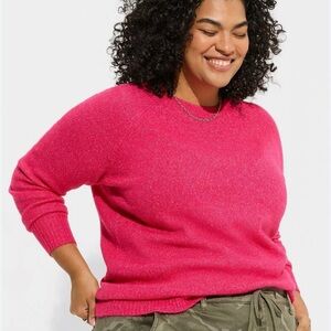 Torrid Vegan Cashmere Vibrant Pink Crew Neck Sweater 2X